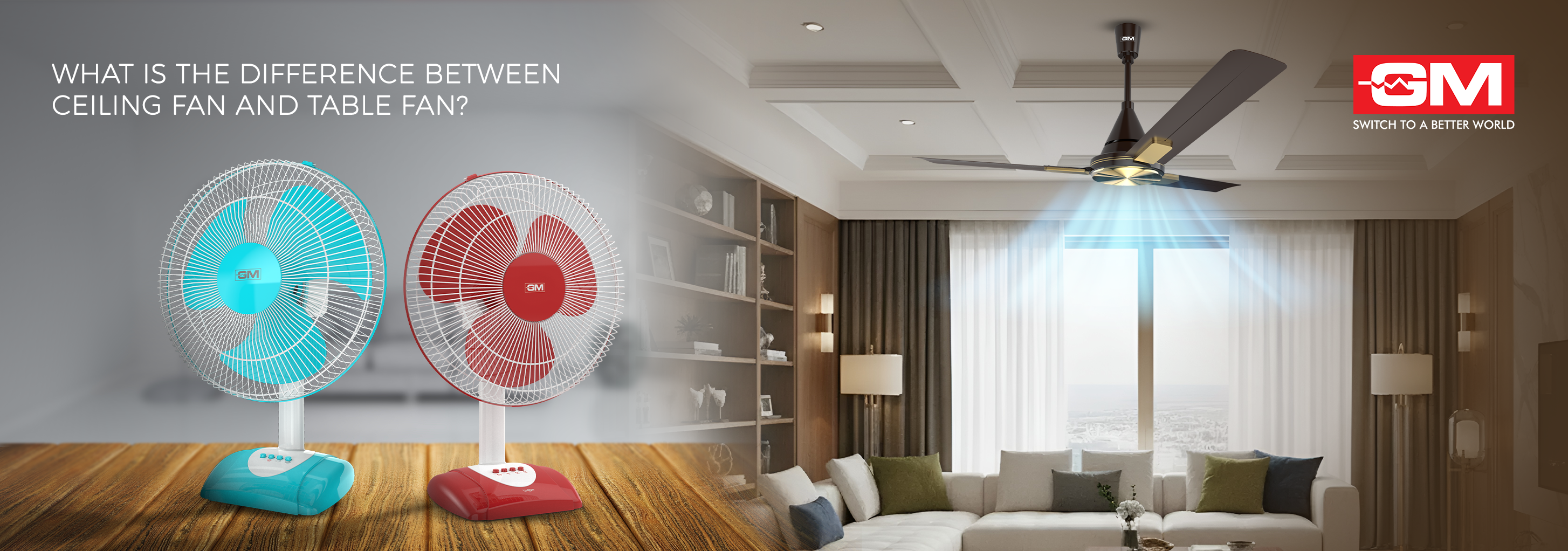 What is the Difference Between a Ceiling Fan and a Table Fan?