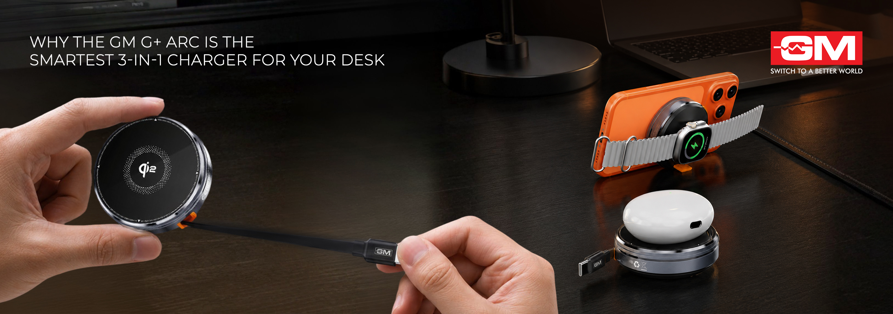 Why the GM G+ Arc Is the Smartest 3-in-1 Wireless Charger for Your Desk