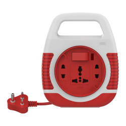 SQUARE 3 PIN FLEX BOX 4 Mtr. with handle  indicator & international socket