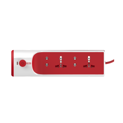 SPIKE SHIELD 2+2+1 POWER STRIP with master switch  indicator  safety shutter  2 International socket